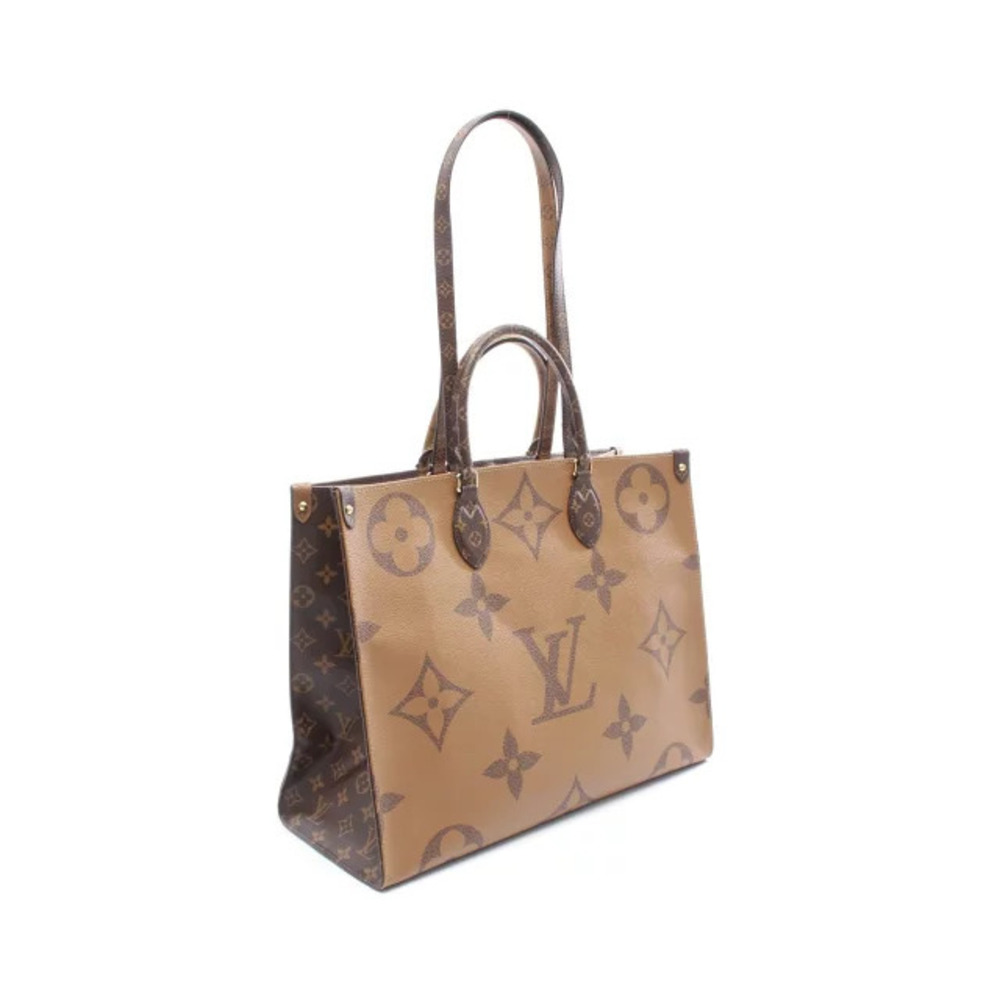 Louis Vuitton Tote Giant OnTheGo Beige Brown Canvas Monogram Reverse Bag
